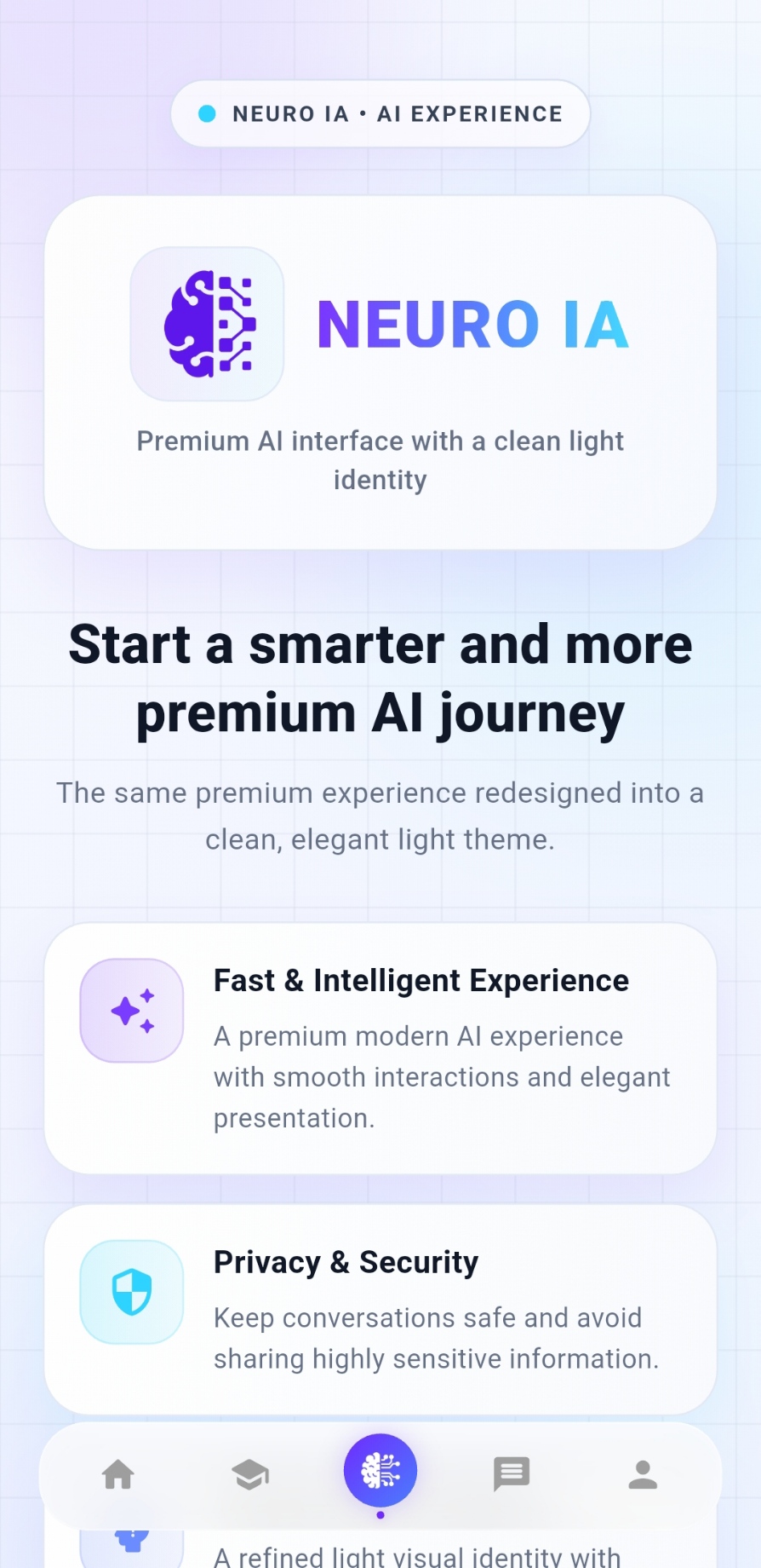 واجهة Neuro IA داخل تطبيق Learnify DZ