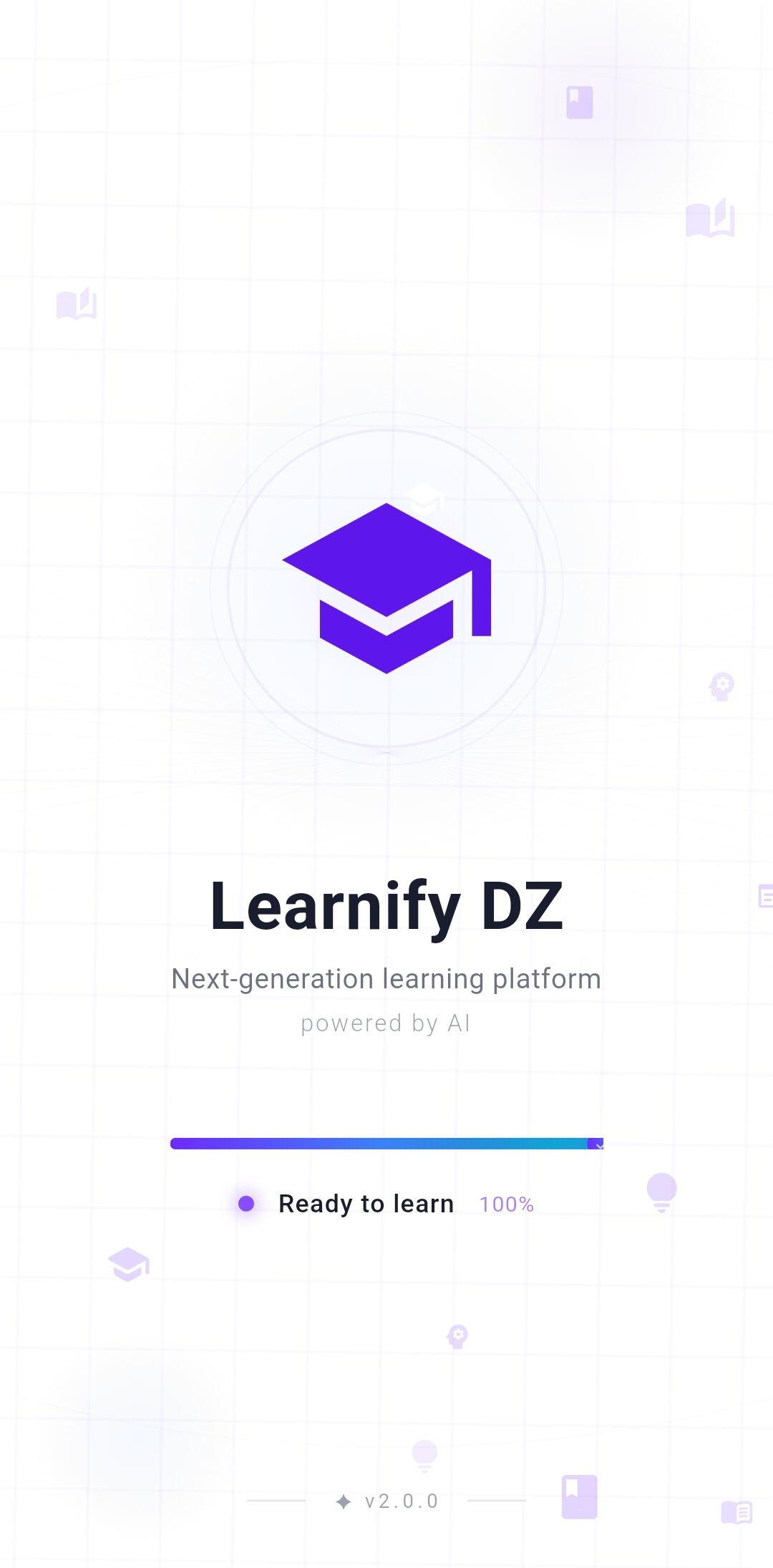 شاشة انطلاق تطبيق Learnify DZ